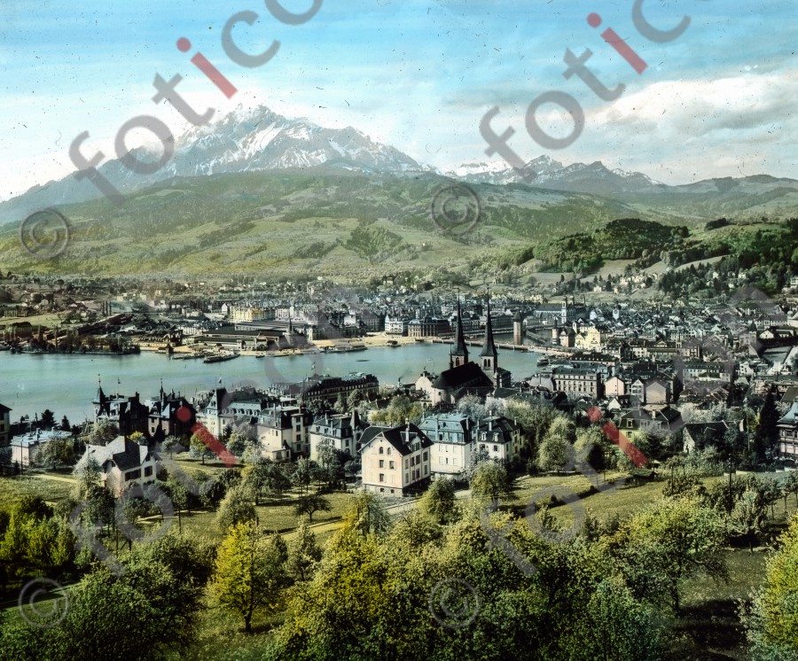 Luzern. Panorama | Lucerne. Panorama - Foto foticon-simon-021-001.jpg | foticon.de - Bilddatenbank für Motive aus Geschichte und Kultur